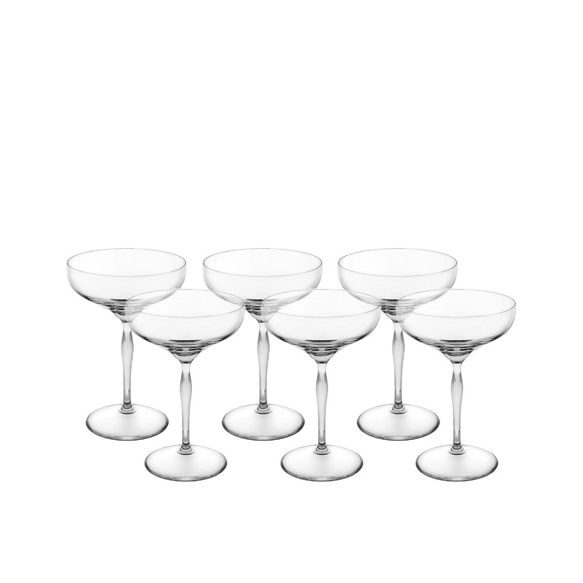 Lalique 100 Points Saucer Champagne Coupe By James Suckling, Set of 6